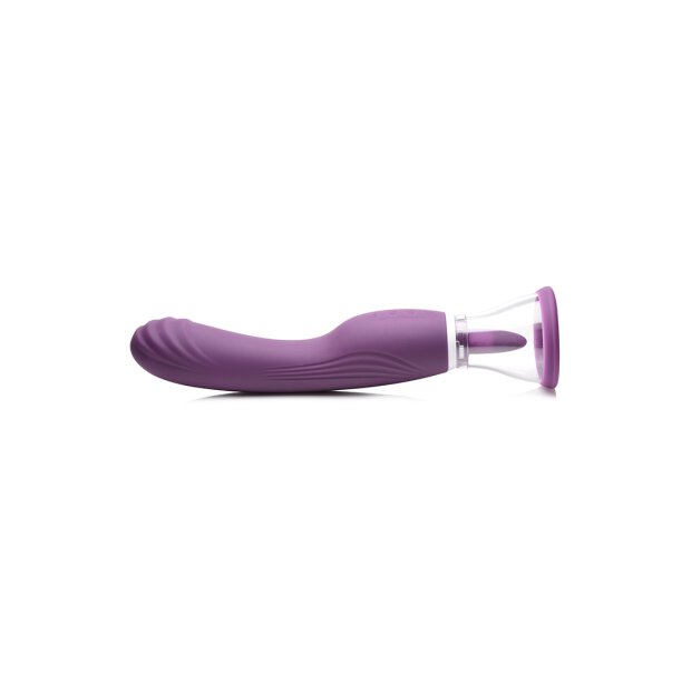 XR Brands Lickgasm Vibrator mit Leck + Saugfunktion lila