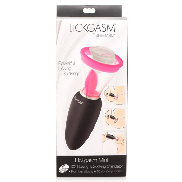 XR Brands Lickgasm Mini Vibrator mit Leck + Saugfunktion rosa