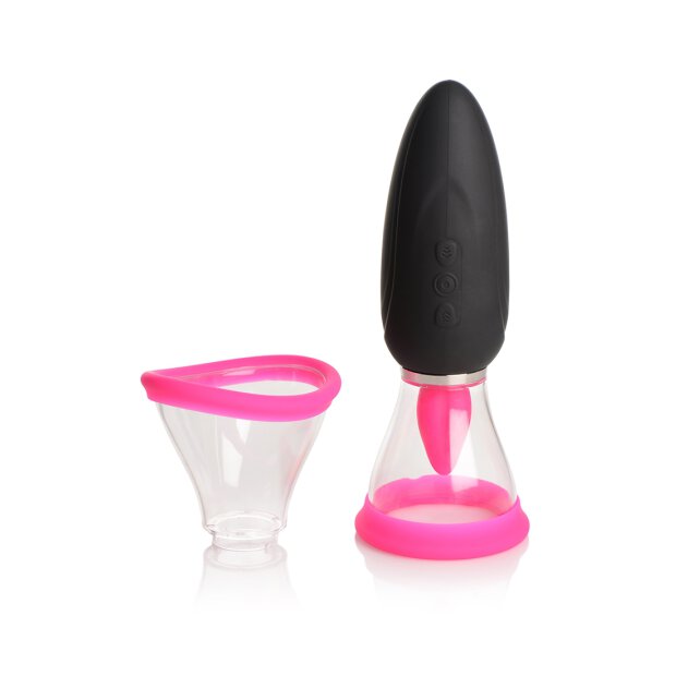 XR Brands Lickgasm Mini Vibrator mit Leck + Saugfunktion rosa