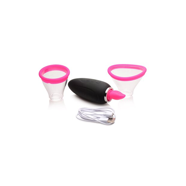 XR Brands Lickgasm Mini Vibrator mit Leck + Saugfunktion rosa
