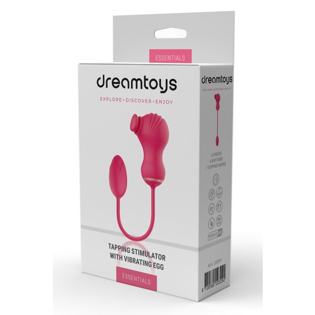 Essentials Flexible Dual Stimulator And Vibrating Egg Pink