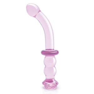 Glaze Glass Rosebud G-Spot Dildo - 19 cm