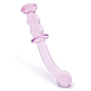 Glaze Glass Rosebud G-Spot Dildo - 19 cm
