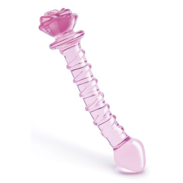 Glaze Glass Rosebud Spiral G-Spot Dildo - 22,8 cm