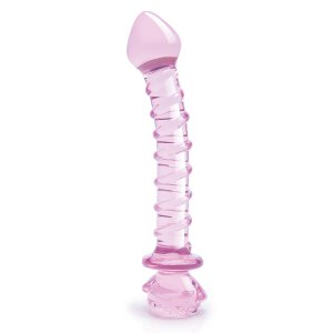 Glaze Glass Rosebud Spiral G-Spot Dildo - 22,8 cm