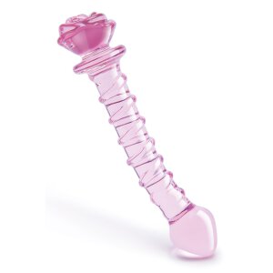 Glaze Glass Rosebud Spiral G-Spot Dildo - 22,8 cm