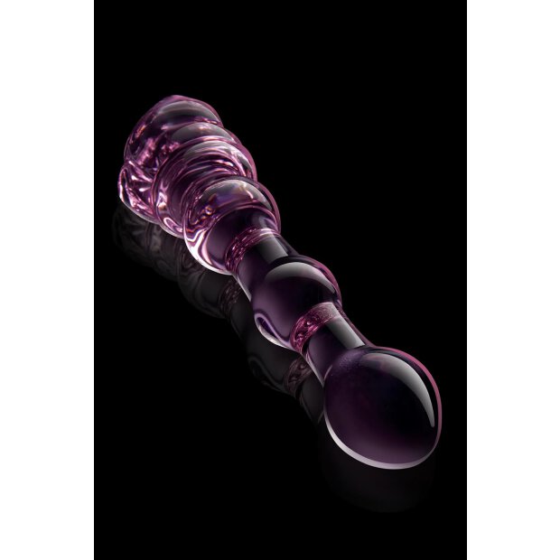 Glaze Glass Rosebud Beaded Dildo - 20 cm
