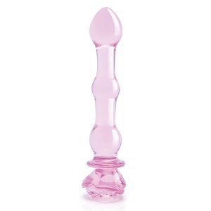Glaze Glass Rosebud Beaded Dildo - 20 cm