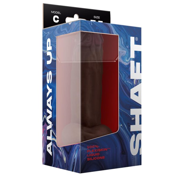 Shaft Model C 7,5 Inch Liquid Silicone Dong With Balls Mahogany 19 cm