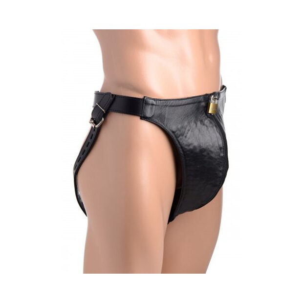 XR Brands Spiked Leather Confinement Jockstrap