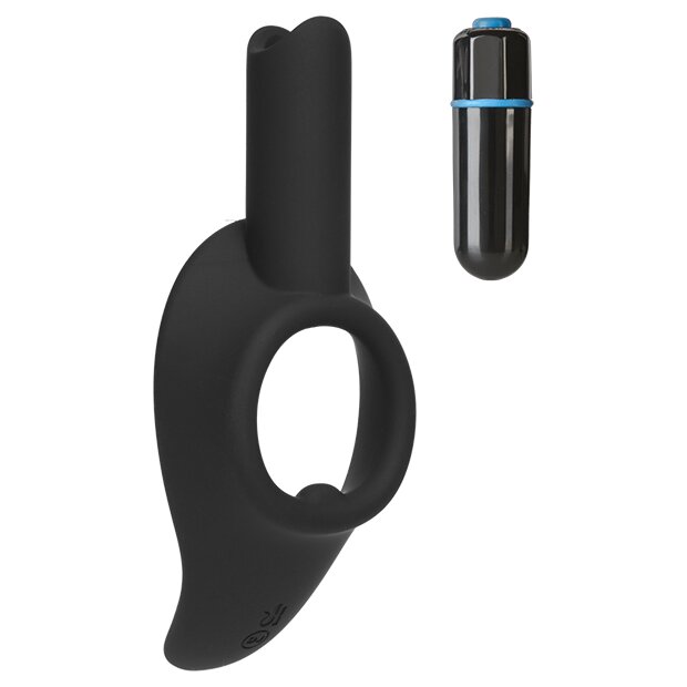 Doc Johnson Cock Jock Vibrating Silicone C-Ring 38 mm. - Black