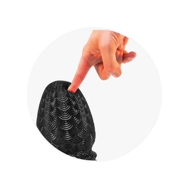 STRETCHR Ripple Butt Plug M Black Metallic - 13,5 cm