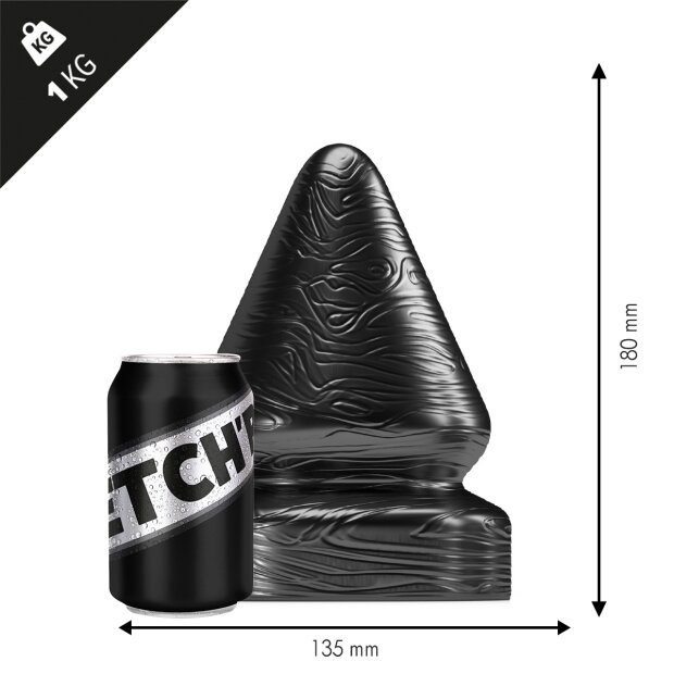 STRETCHR Sirup Butt Plug M Black Metallic - 13,5 cm