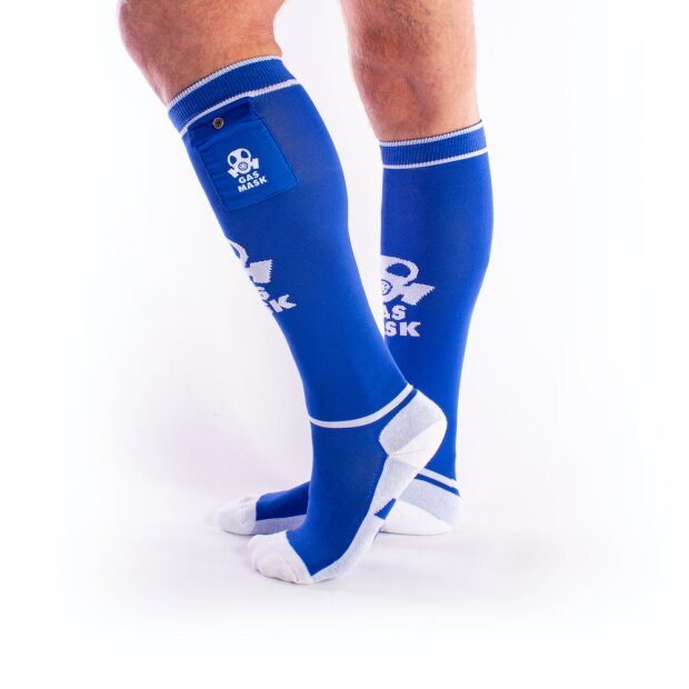 BRUTUS GAS MASK Party Socks w. Pockets Blue / White - OS