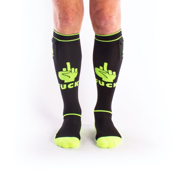 BRUTUS FXXX Party Socks w. Pockets Black / Neon Yellow - OS