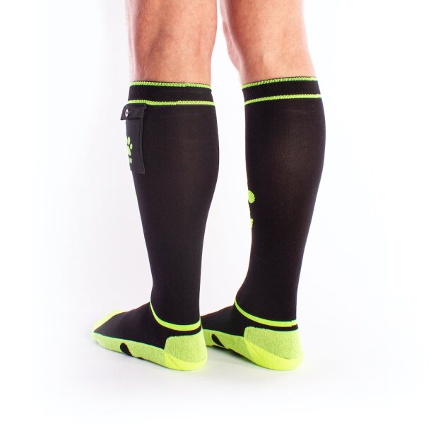 BRUTUS PUPPY Party Socks w. Pockets Black / Neon Yellow - OS