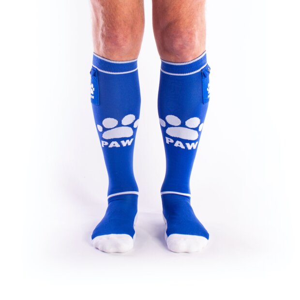 BRUTUS PUPPY Party Socks w. Pockets Blue / White - OS