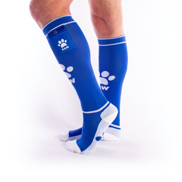 BRUTUS PUPPY Party Socks w. Pockets Blue / White - OS