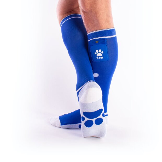 BRUTUS PUPPY Party Socks w. Pockets Blue / White - OS