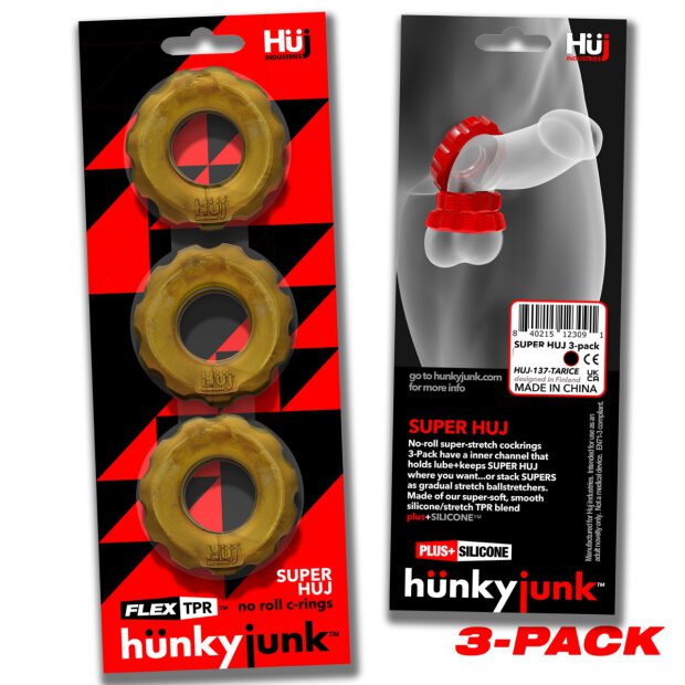 Hünkyjunk SUPER HUJ 3-pack Cockrings Bronze Metallic