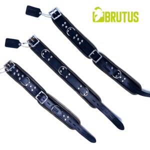 BRUTUS Leather Ankle Restraints Black/Black