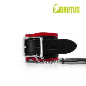 BRUTUS Leather Wrist Restraints Black/Red