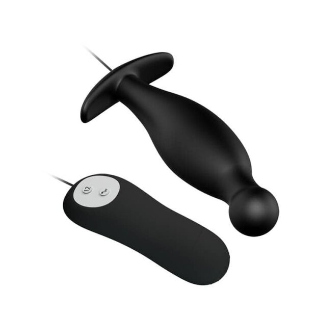 Pretty Love vibrating butt plug with controller black 2,8 cm