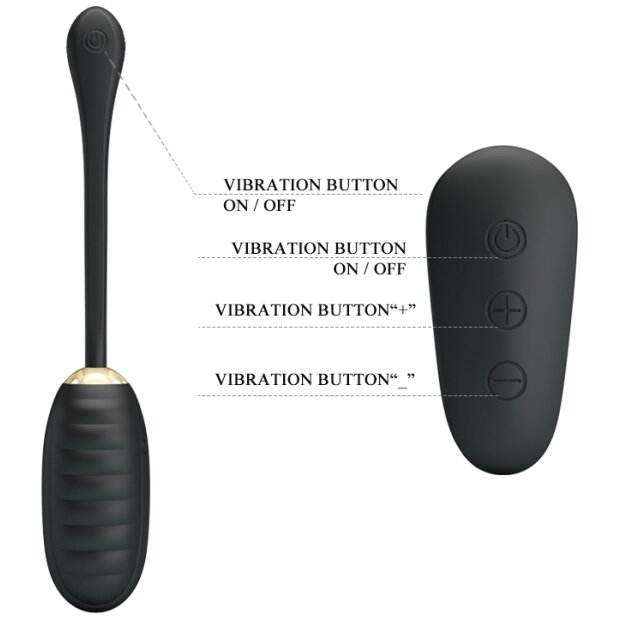 Pretty Love Vibro - Egg Doreen Black with remote control