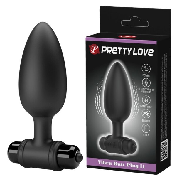 Pretty Love anal plug vibrating black 3,8 cm