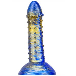 MetallicAnal Dildo Fantasy Saperli Gold Blue 16 cm