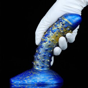 MetallicAnal Dildo Fantasy Saperli Gold Blau 16 cm