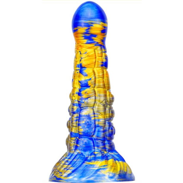 MetallicAnal Fantasy Ninja Dildo Gold Bleu 16 cm