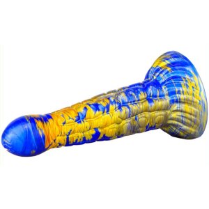 MetallicAnal Fantasy Ninja Dildo Gold Blau 16 cm