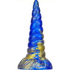 MetallicAnal Dildo Unix Blue Gold 17 cm