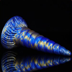 MetallicAnal Dildo Unix Blau Gold 17 cm