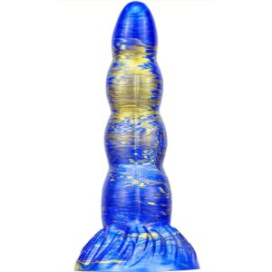 MetallicAnal Dildo Fantasy Scopio Blau Gold 17 cm