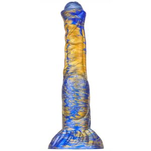 MetallicAnal Dildo Jumbox Gold Blau 21 cm