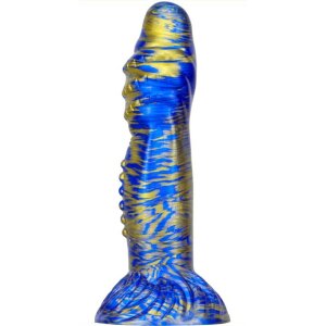 MetallicAnal Dildo Fantasy Croq Blau Gold 19 cm