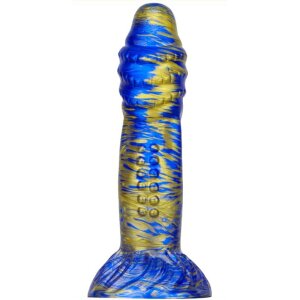 MetallicAnal Dildo Fantasy Croq Blau Gold 19 cm
