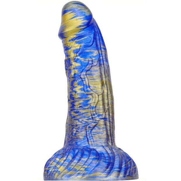 MetallicAnal Dildo Fantasy Gentax Blue Gold 16 cm