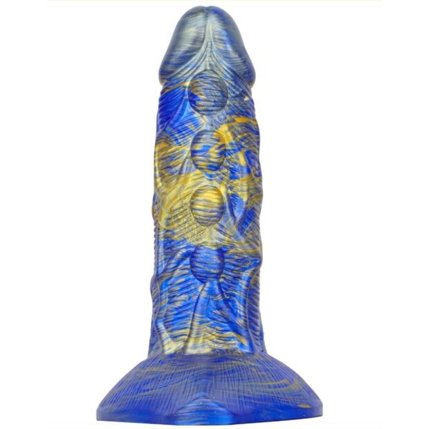 MetallicAnal Dildo Fantasy Bulstrix Bleu Or 15 cm