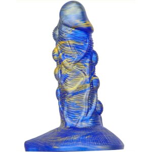 MetallicAnal Dildo Fantasy Bulstrix Bleu Or 15 cm