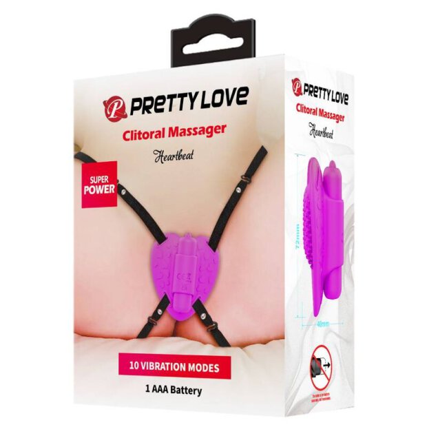 Pretty Love Heartbeat Strap On Klitoris Vibrator lila