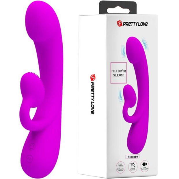 Pretty Love Sincere Silikon Vibrator mit Klitoris Stimulation pink