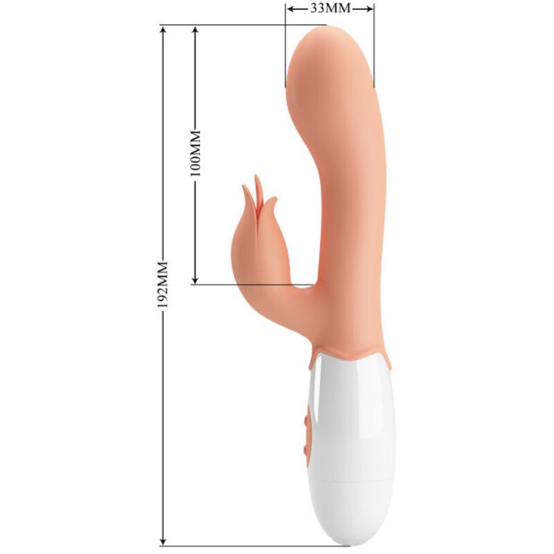 Pretty Love Bloody Mary vibrator with clitoris stimulator skin-colored
