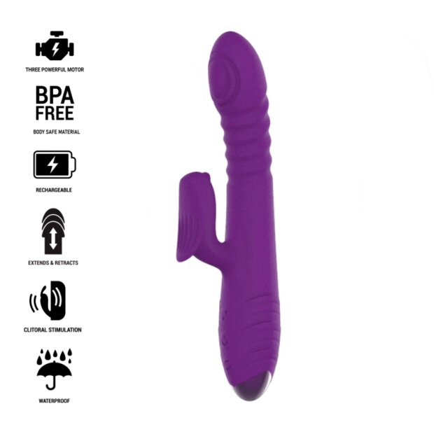 Intense multifunction vibrator purple with clitoral stimulation