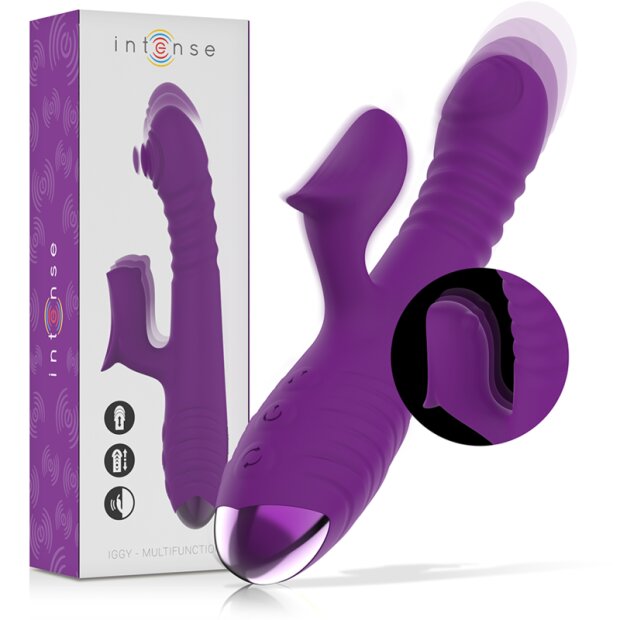 Intense multifunction vibrator purple with clitoral stimulation