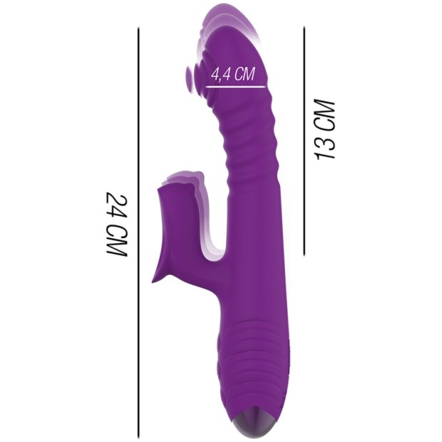 Intense multifunction vibrator purple with clitoral stimulation