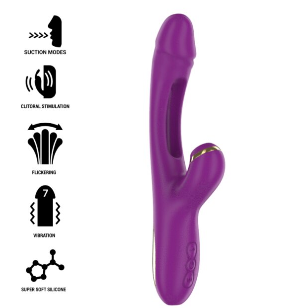 Intense multifunctional vibartor with oscillating and suction movements