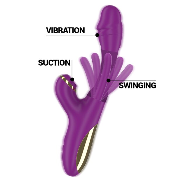 Intense multifunctional vibartor with oscillating and suction movements